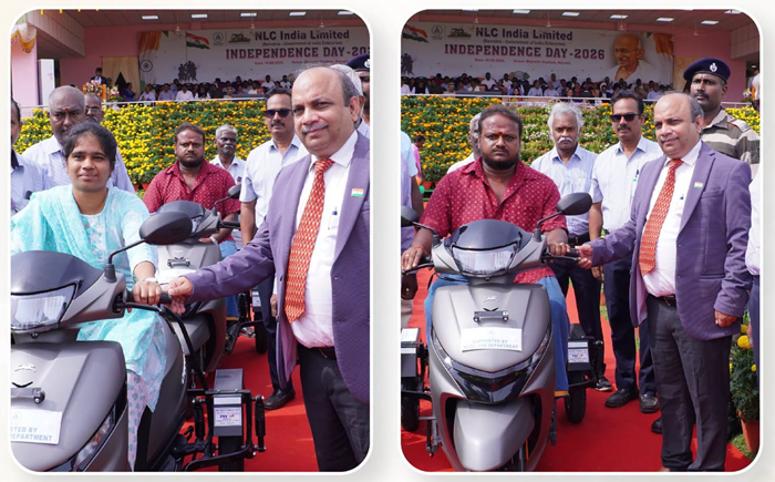 NLC CMD presents scooters on Independence Day